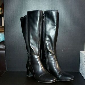 Naturalizer Knee-high Boots. Black. Wide Calf. Size 10. All man-made material.